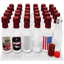 5Oz Hot Sauce Bottles, Empty Clear Glass Woozy Bottles with Shrink Capsules, Sma
