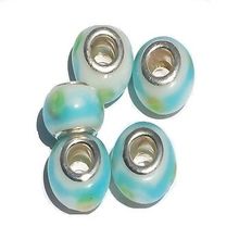 Lampwork European Beads 5mm Hole Silver Plated Core