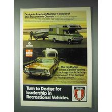 1973 Dodge Ad - Mini Motor Home Chassis, Trailer-Towing