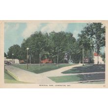 Memorial Park Leamington Ontario Canada Old Postcard