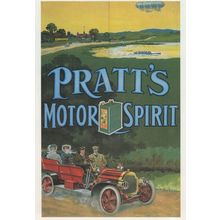 Pratt's Motor Spirit Petrol Oil Poster Advertising Postcard