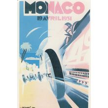 Monaco 1931 Grand Prix Car Racing Poster Advertising Postcard