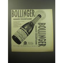 1954 Bollinger Champagne Ad - Bollinger the aristocrat of French Champagne