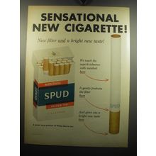 1957 Spud Cigarettes Ad - Sensational new cigarette