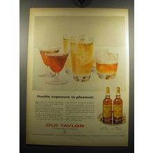 1957 Old Taylor Bourbon Ad - Double exposure to pleasure