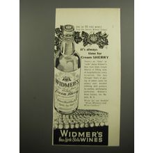 1955 Widmer's Golden Cream Sherry Ad - It's always time for Cream Sherry