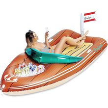 JOYIN Giant Boat Pool Float with Cooler - Inflatable Boat Funny Pool Floats Raft