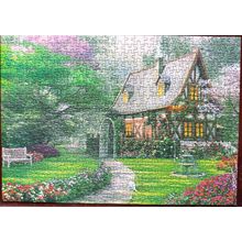 Used Jigsaw Puzzle 500 Piece Spring Cottage by Puzzle World Complete