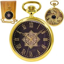 14K Gold Plated Men Big Heavy Brass Watch Black Dial Black Onyx