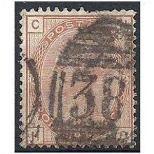 1881 SG163 1/- Orange-Brown Plate 14 Good Used "HC".. .