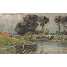 Beccles Suffolk Oilette Painting Bridge Golf Postcard
