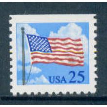 2285A 25c U.S. Flag Fine MNH BPS Hor Pair Bot MA2099