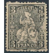 Helvetia: 3c - Switzerland 1862 - Filler - MiNr 21