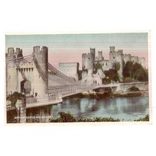 CONWAY CASTLE AND BRIDGE, unused vintage postcard by Valentine =