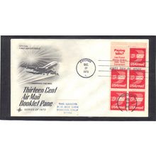 FDC Art Craft C79a 13c Winged Letter Pane/6 (Cachet-Label/A) CV41599