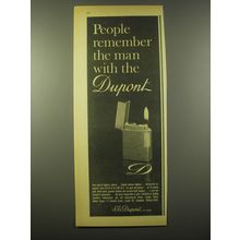 1965 Dupont Butane Lighters Ad - People remember the man with the Dupont