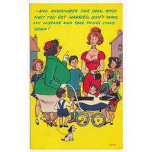 When you Get Married don't take Things Lying Down Comic Funny Postcard