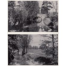 Abbey Bridge Eye Water Reflections Real Photo Suffolk 2x Postcard