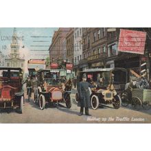 Holding Up The Traffic Transport Police London Policeman Old Postcard