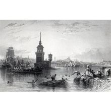 KIZ KOULASI 1842 Samuel Fisher - Thomas Allom ANTIQUE ENGRAVING