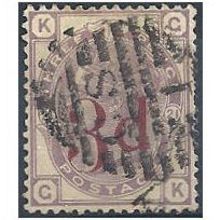 1883 SG159 3d on 3d Lilac Good+ Used Check Letters "GK".