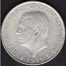 1959 Sweden 5 Kronor Silver Coin Constitution Sesquicentennial