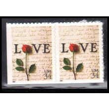 3497 34c Love Fine MNH BPS Hor Pair Z4757