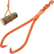 Log Skidding Tongs, 32 inch 2 Claw Log Lifting Tongs, Heavy Duty Rotating St...