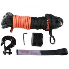 Synthetic Winch Rope, 1/4 Inch x 50 Feet 10,000 lbs Synthetic Winch Line Cab...