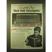 1947 World Book Encyclopedia Ad - Completely new World Book Encyclopedia