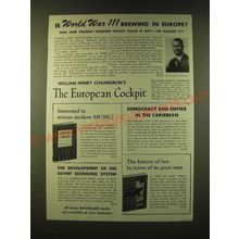 1947 The Macmillan Company Ad - Is World War III Brewing in Europe?