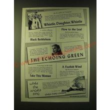 1947 The Macmillan Company Ad - Whistle, Daughter, Whistle