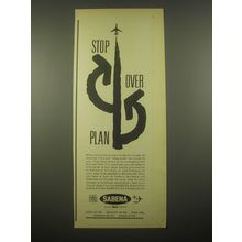 1966 Sabena Airlines Ad - Stop over plan