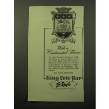 1950 Hotel St. Regis King Cole Bar Ad - Bordeaux With a Continental Flavor