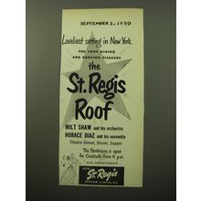 1950 Hotel St. Regis Roof Ad - Loveliest setting in New York