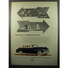 1950 Plymouth Convertible Car Ad - Travel directions