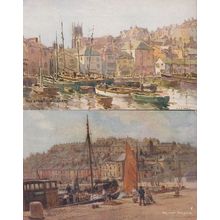 Brixham The Strand Harbour 2x Antique Postcard