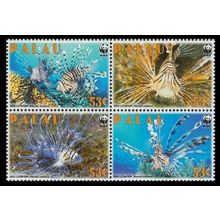 Palau WWF Red Lionfish 'Pterois voltans' block of 4 2009 MNH SG#2379-2382