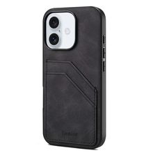 Denior D09 PU Dual Card Slot Back Cover Phone Case, For iPhone 16e, For iPhone 1