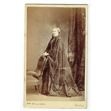 Victorian cdv photo woman wearing shawl Wolverhampton photographer