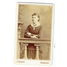Victorian cdv photo young woman standing Darmstadt Germany photographer