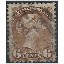 Canada 1879 6c Yellow-Brown SG98 Fine Used
