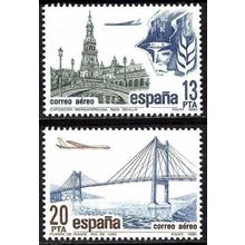 España. 1981. Mi # 2524 / 25. Plaza de España. Sevilla. Puente de Rande. Vigo