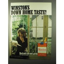 1971 Winston Cigarettes Ad - Down Home Taste - Woman at Window