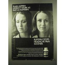 1975 Bufferin Medicine Ad - Plain Aspirin Doesn't Work