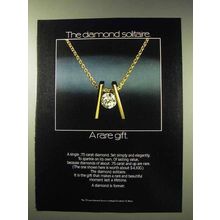 1978 De Beers Solitaire Diamond Ad - A Rare Gift