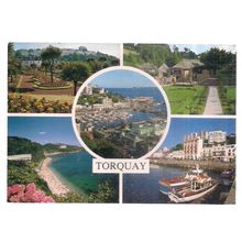 TORQUAY, DEVON used vintage postcard 1996 multiview =