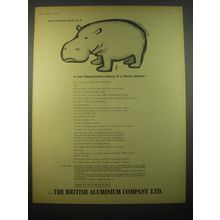 1966 BACO British Aluminum Company Ad - Is that hippopotamus playing