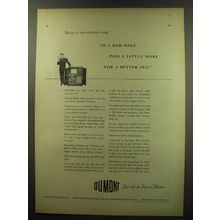 1949 Du Mont Television Ad - If I had only paid a little more for a better set