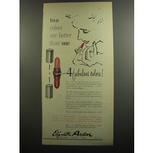 1952 Elizabeth Arden Color-over-color Lipstick Ad - Two colors are better